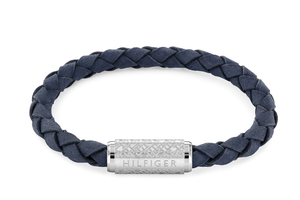 Pulsera Tommy Hilfiger Hombre Piel Trenzada Azul y Acero Inoxidable 2790480
