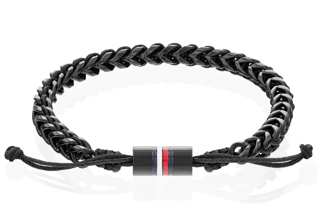 Pulsera Tommy Hilfiger Hombre Acero Inoxidable IP Negro y Nylon 2790513