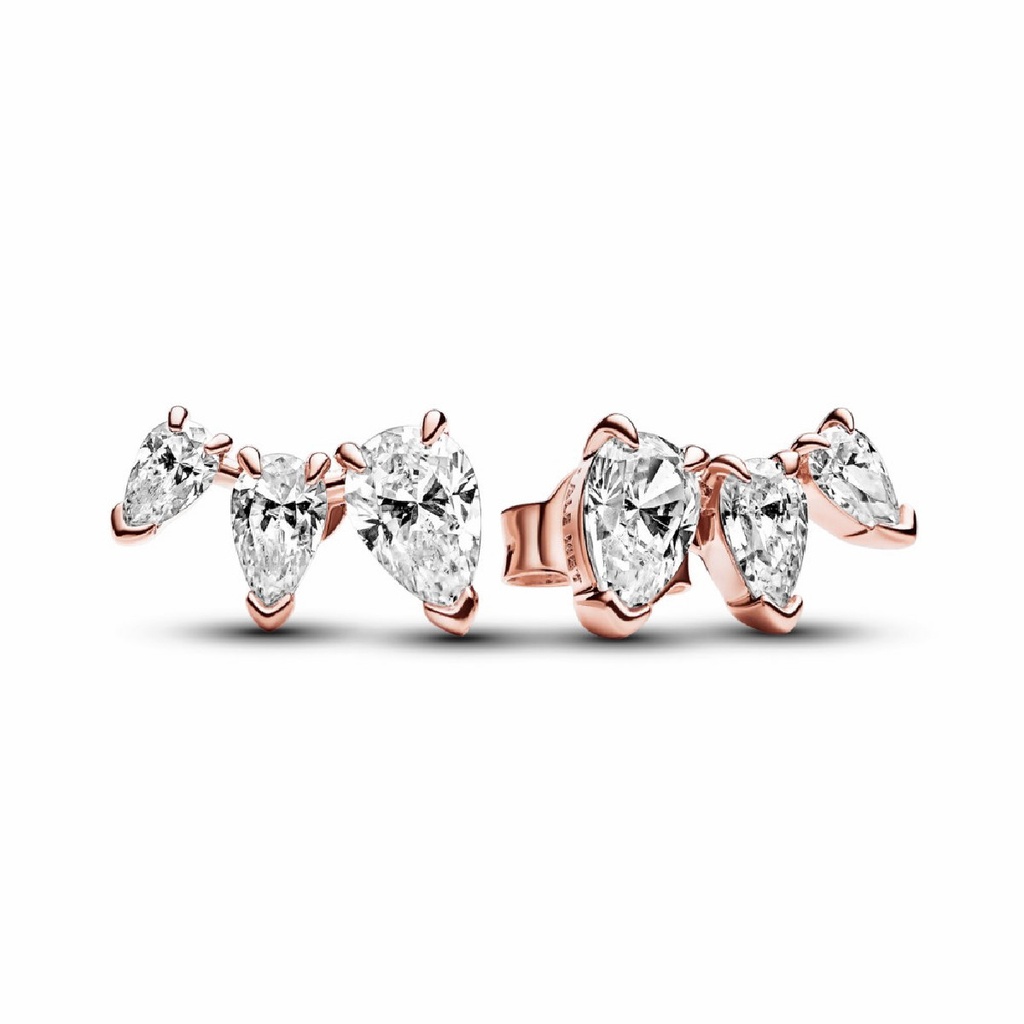 Pendientes Pandora Rose de Botón Corte Pera Brillante