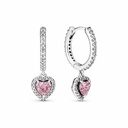 Pendientes Pandora Aro Corazón Halo Brillante
