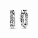 Pendientes Pandora Aros Plata y Fila de Circonitas