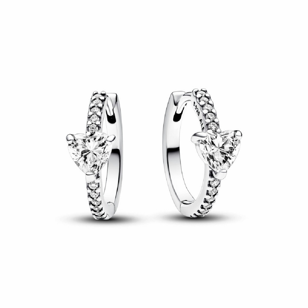 Pendientes Pandora de aro Corazón Brillante