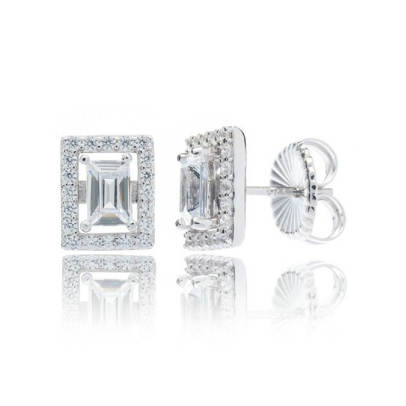 Pendientes Camaleoni Hofburg Plata Rodio Talla Esmeralda WP031/CP