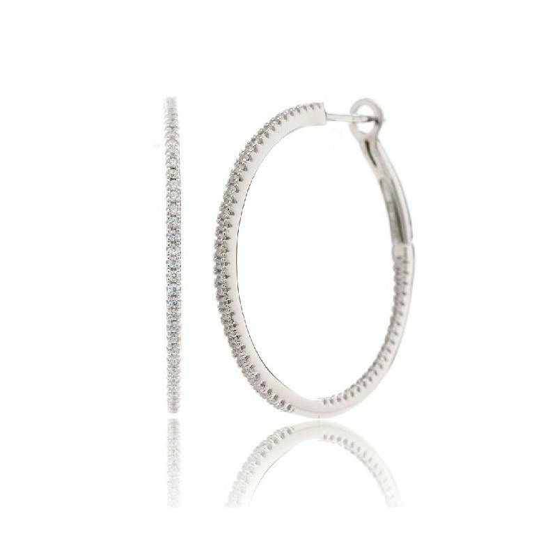 Pendientes Camaleoni Carcassone Argolla Plata Rodio 0.9mm WP046/AR