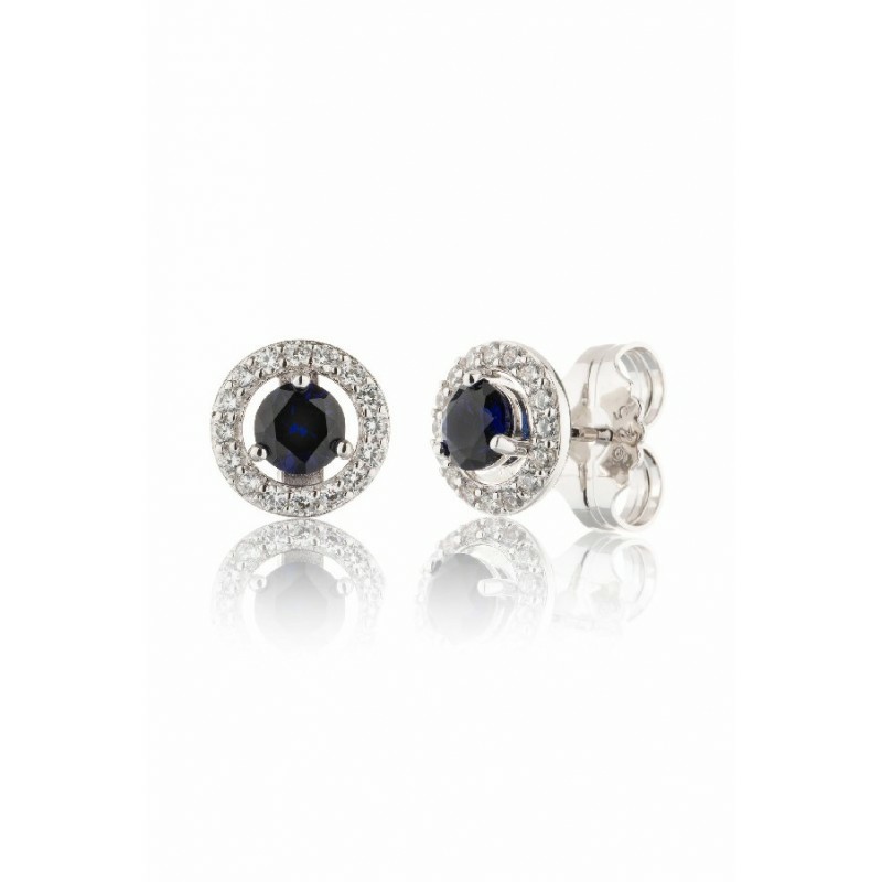 Pendientes Camaleoni Vicomte Zafiro Plata Rodio Cerco Desmontable WPC030/ZF/CP