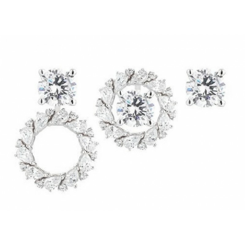 Pendientes Camaleoni  Plata Rodio Desmontable Solitario WPD010/LP