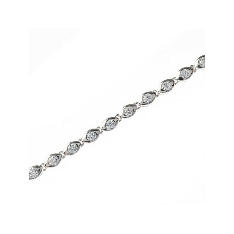 Pulsera Camaleoni Hluboka Plata Rodio Riviere Oval WPU002/16C