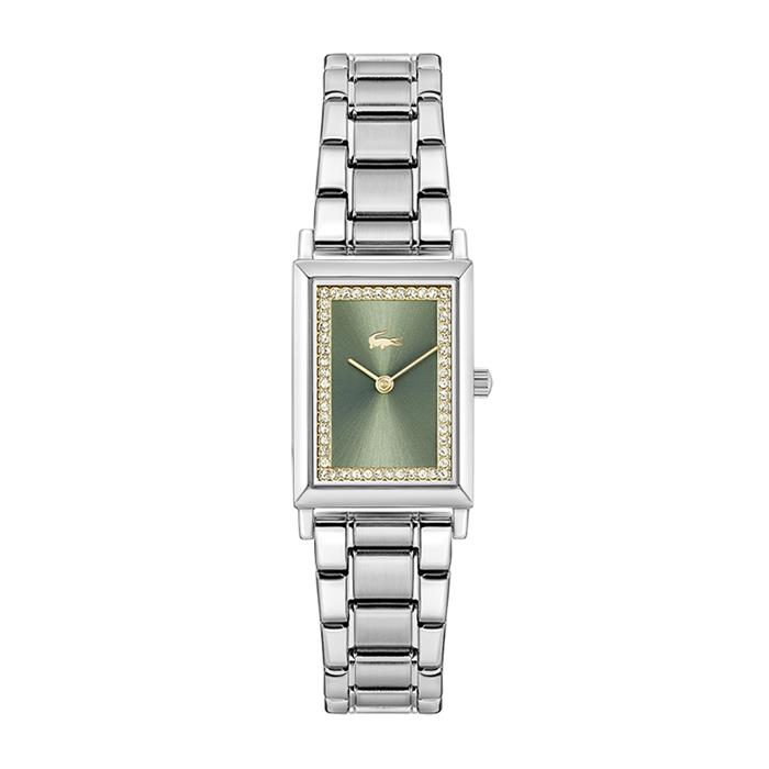 Reloj Lacoste Mujer Catherine Analógico Acero Plateado Esfera Verde 2001406