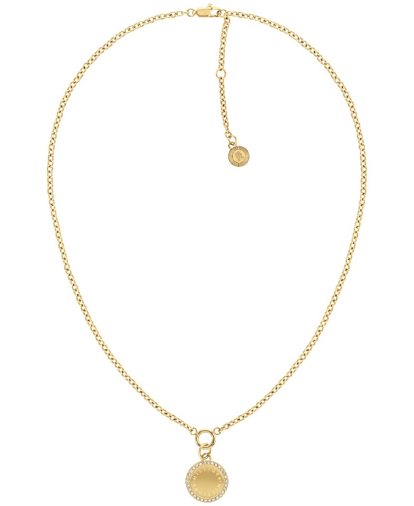 Collar Tommy Hilfiger Mujer Acero IP Dorado Chapas Circulares y Cristales Brillantes 2780903