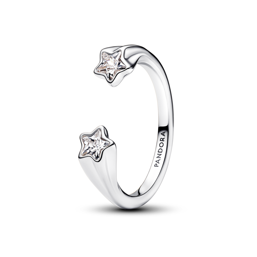 Anillo Pandora Abierto Estrellas Fugaces