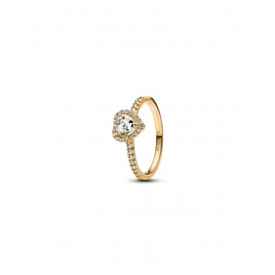 Anillo Pandora Corazón en Relieve Dorado 168421C01