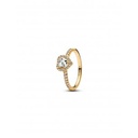 Anillo Pandora Corazón en Relieve Dorado 168421C01