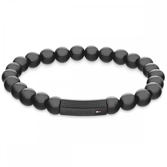 Pulsera Tommy Hilifiger Hombre Piedras Ónix Negras 2790581