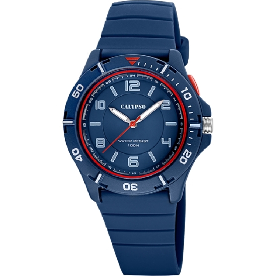 Reloj Calypso Hombre Swee Time Analógio Caucho Azul K5857/5
