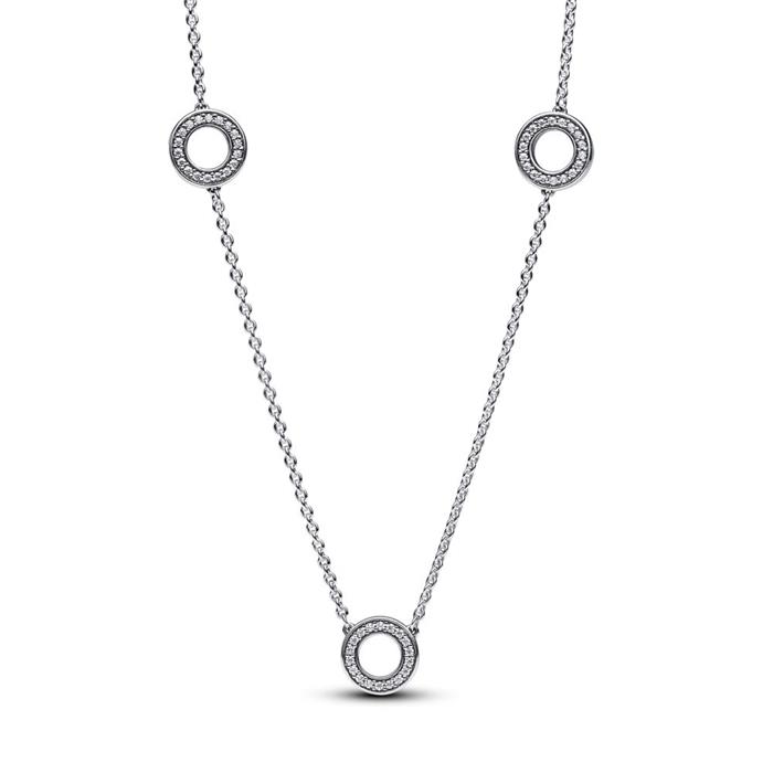 Collar Pandora de Cadena Círculos en Pavé