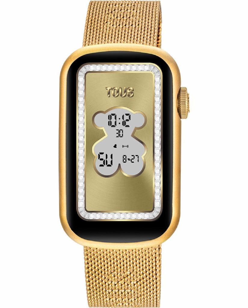 Reloj Tous Smartwatch Mujer T-Band Mesh Brazalete Acero IP Dorado y Caja Aluminio IP dorado 3000132200
