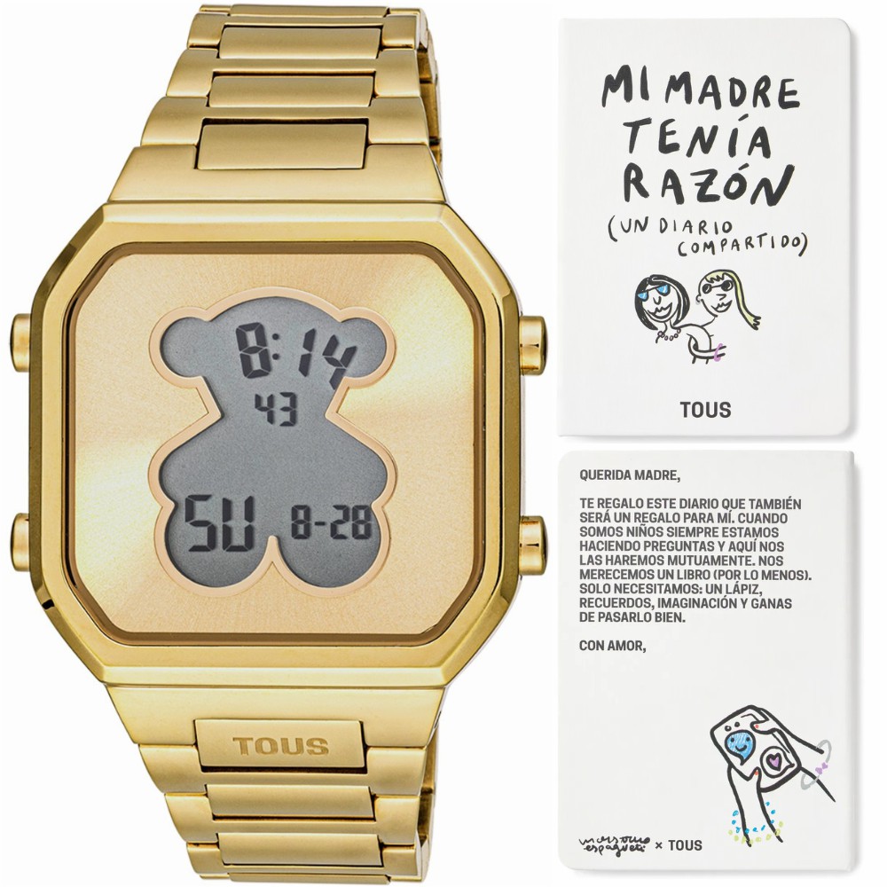 Reloj Tous Mujer D-Bear Digital Acero IP Dorado Oso 3000134300