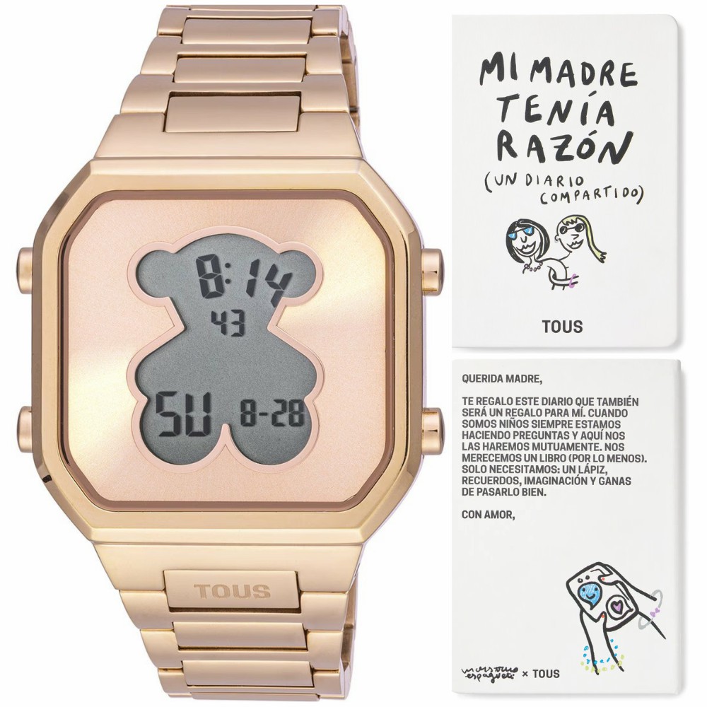 Reloj Tous Mujer D-Bear Digital Acero IP Rosa Oso 3000134400