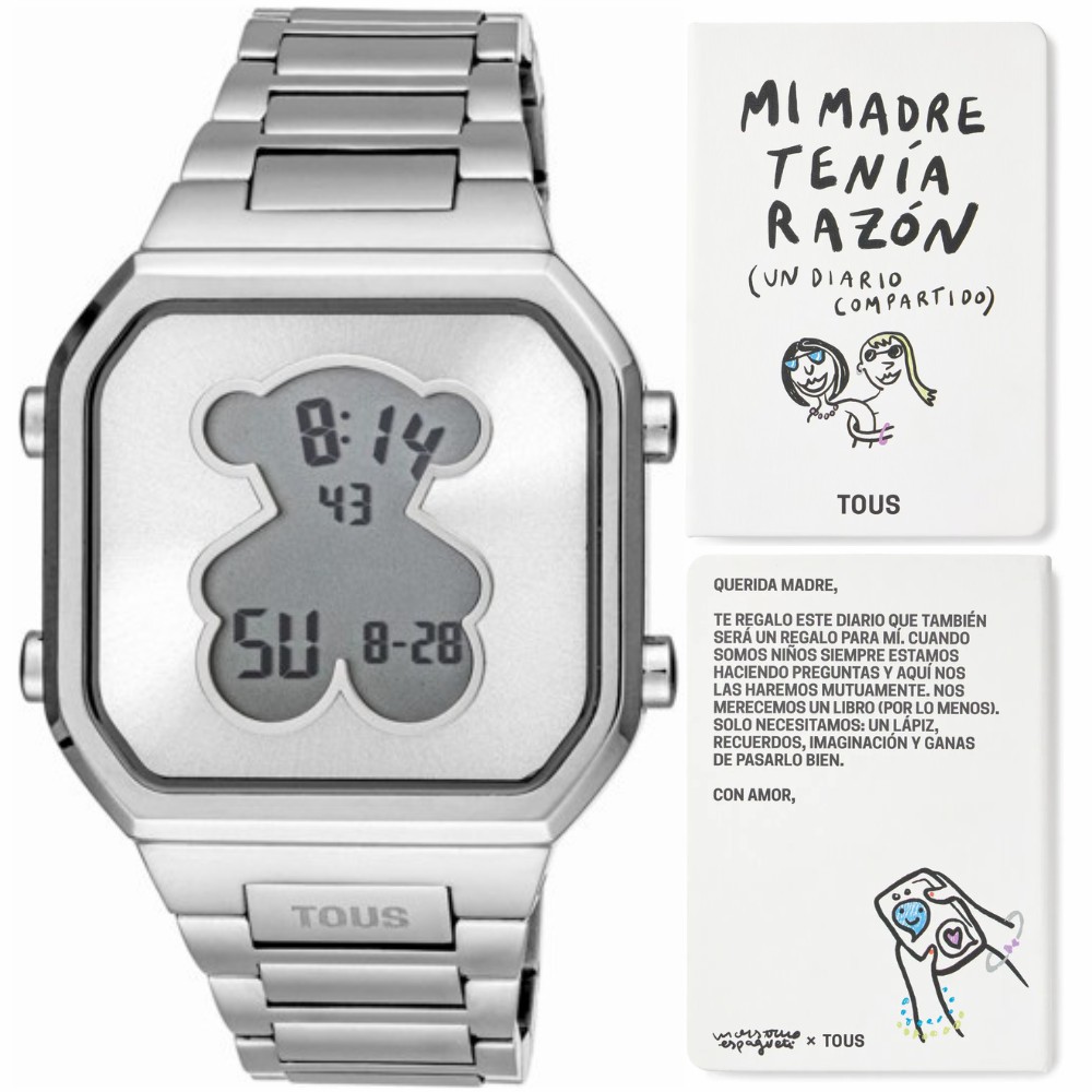 Reloj Tous Mujer D-Bear Digital Acero Plateado 3000134500