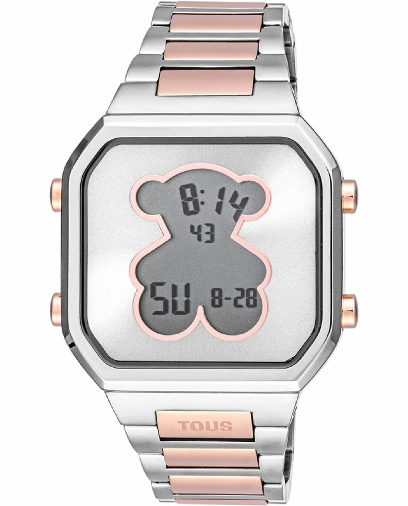Reloj Tous Mujer D-Bear Digital Acero Plateado IP Rosado 3000134700