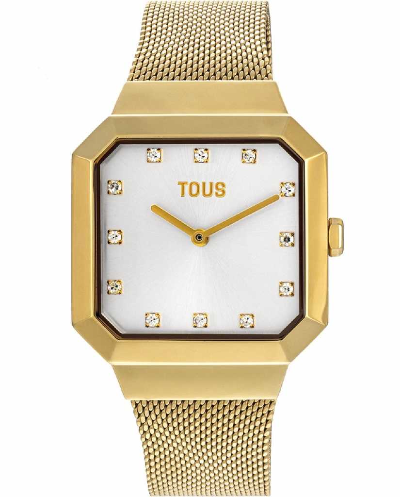 Reloj Tous Karat Squared analógico mujer con brazalete de acero IP dorado