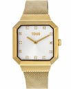 Reloj Tous Karat Squared analógico mujer con brazalete de acero IP dorado