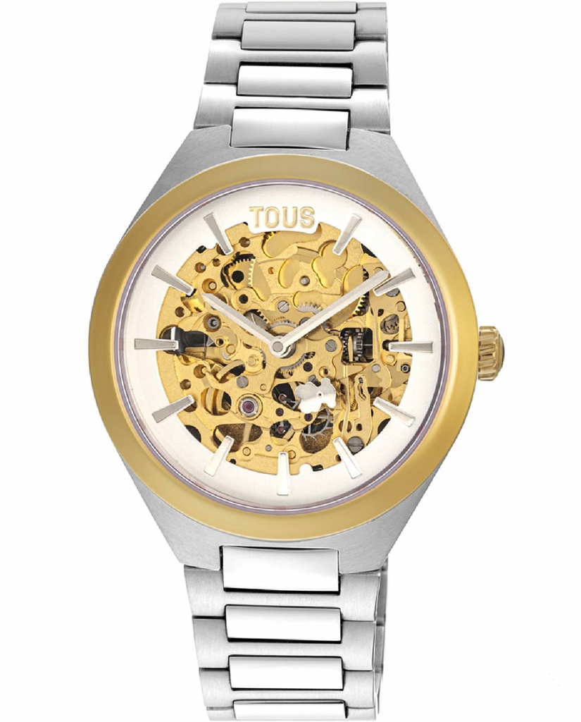 Reloj Tous Mujer Karat Round Analógico Acero Plateado IPG Dorado y Brazalete de Acero 300358071