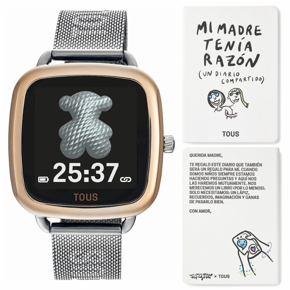 Reloj Tous Smartwatch Mujer D-Connect Acero IP Rosa Brazalete de Acero 300358085