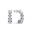 Pendientes Pandora de Aro Corazones Brillantes