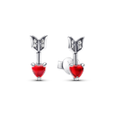 Pendientes Pandora Flecha y Corazón Cristal de Murano Rojo