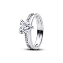 Anillo Pandora Corazón Doble Banda