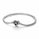 Pulsera Pandora Moments Cadena de Serpiente con Cierre de Corazón Infinito Espumoso 592645C01