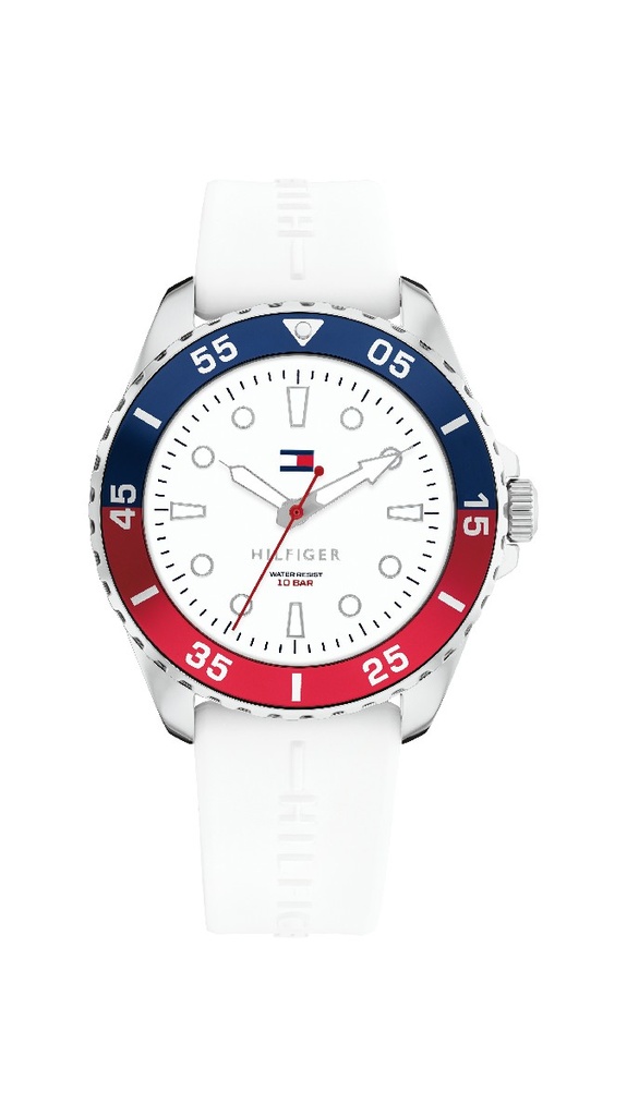 Reloj Tommy Hilfiger Niño Boys Analógico Acero Correa Silicona Blanco 1720050