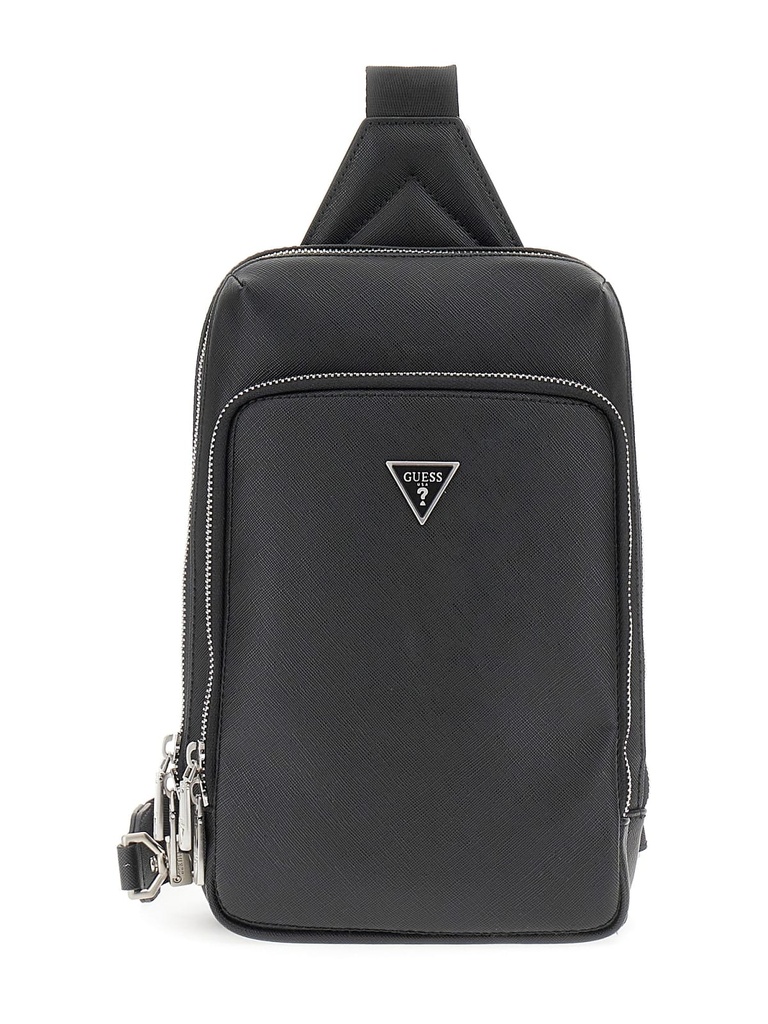 Mini Mochila Hombre Guess Milano Saffiano Negro HMMISAP5226-BLACK