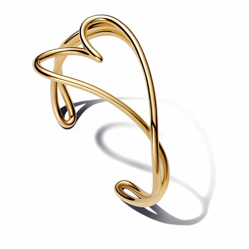 Pulsera Pandora Rígida Corazón Forma Orgánica