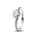 Anillo Pandora Perla Cultivada de Agua Dulce Tratada Concha Princesa Ariel 