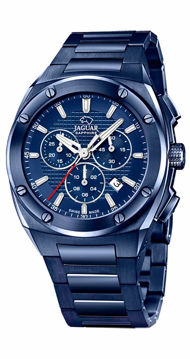 Reloj Jaguar Suizo Hombre Executive Cronógrafo Acero IP Azul J991/1