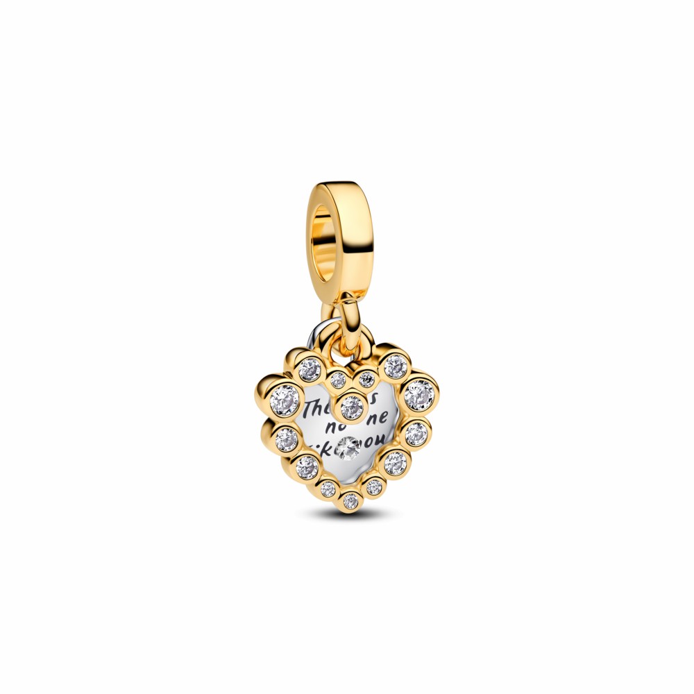 Charm  Pandora Colgante Doble Corazón Brillante