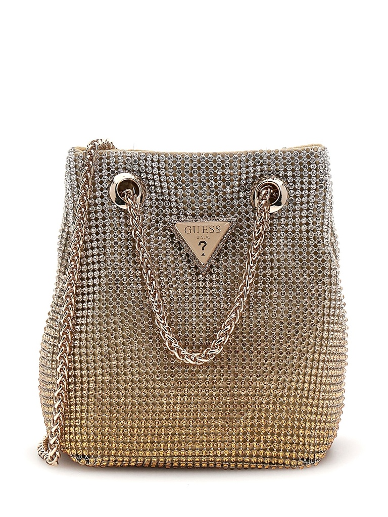 Mini Bolso Guess de Mano Zalina con Strass Dorado OR935075-GOLD
