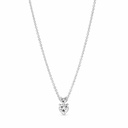 Collar Pandora Colgante Doble Corazón Brillante