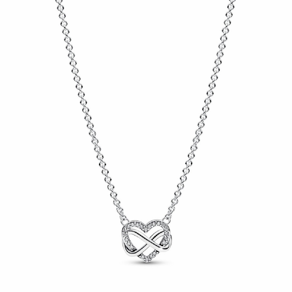 Gargantilla Pandora Corazón Infinito Entrelazado Brillante