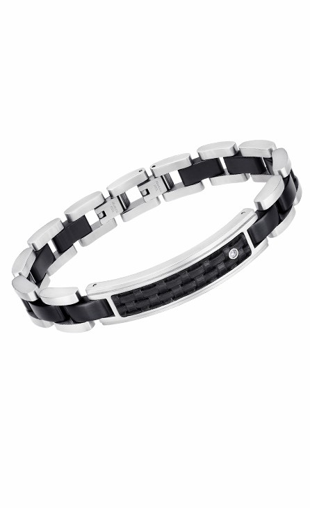 Pulsera Lotus Style Hombre Acero Inox y Negro LS2283-2/1