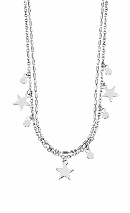 Collar Lotus Style Doble Estrellas Mujer Acero Inox LS2315-1/1