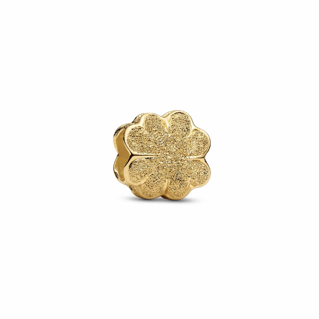 Charm Pandora Mini Trébol de Cuatro Hojas Dorado Texturizado 764047C00