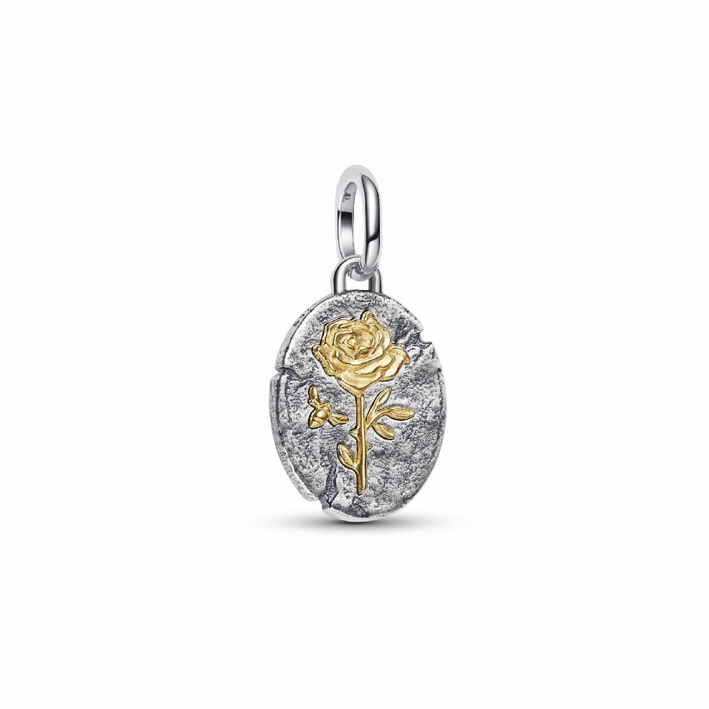 Charm Pandora Talismán Rosa y Abeja Plata y Metal Dorado 764087C00