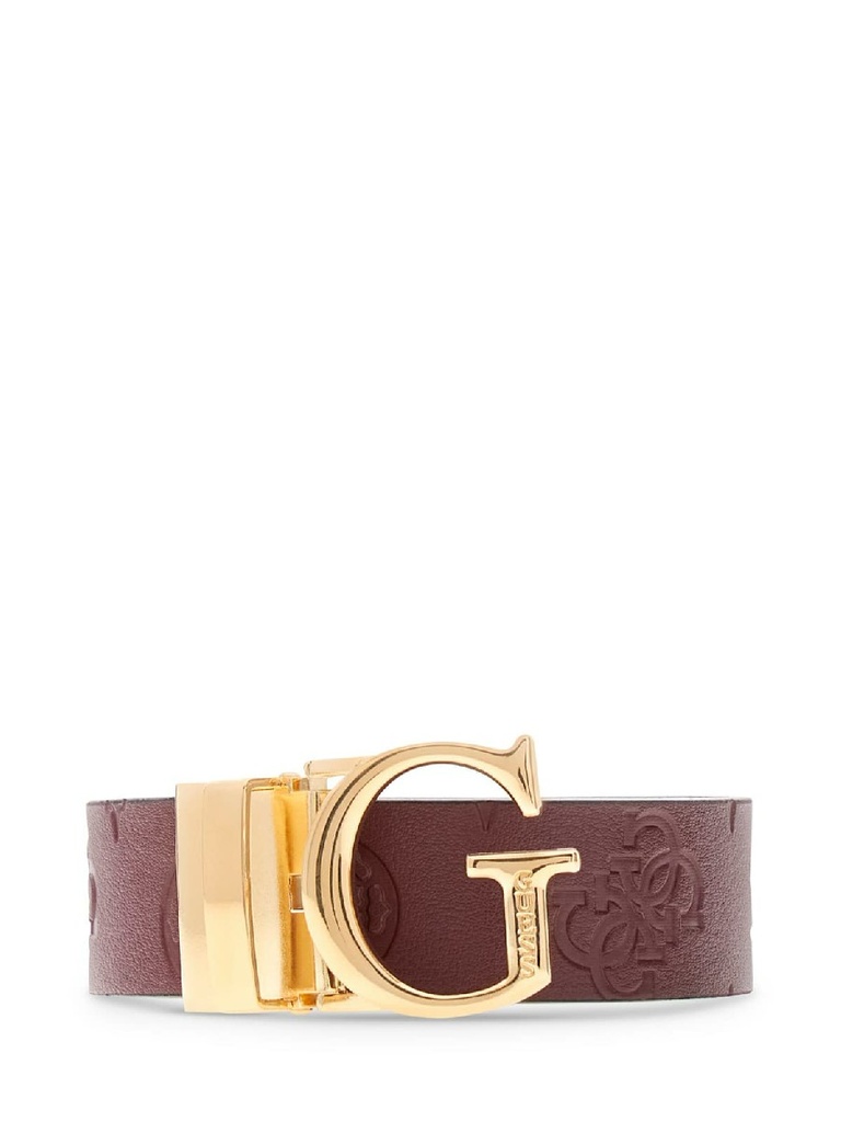 Cinturón Guess Belt Revesible Mujer Negro/Burdeos Logo 4G BW7861P3430-WEM