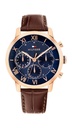 Reloj Tommy Hilfiger Hombre Caja Acero Rosado Correa Marrón 1710727