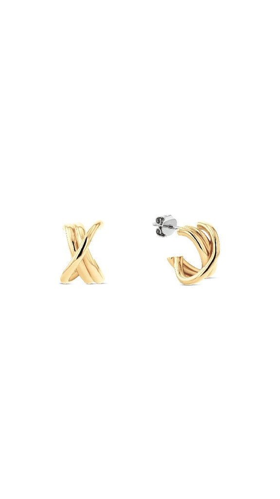 Pendientes Tommy Hilfiger Medio Aro con Nudo Acero Dorado 2780993