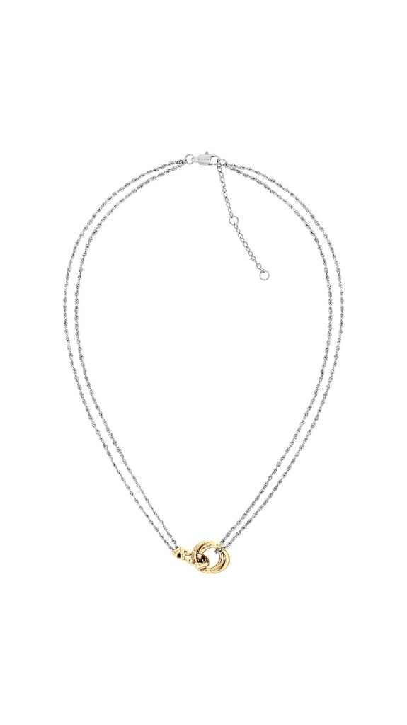 Collar Tommy Hilfiger Doble Cadena Acero Inix. Bicolor Nudo Náutico  Mujer 2780989