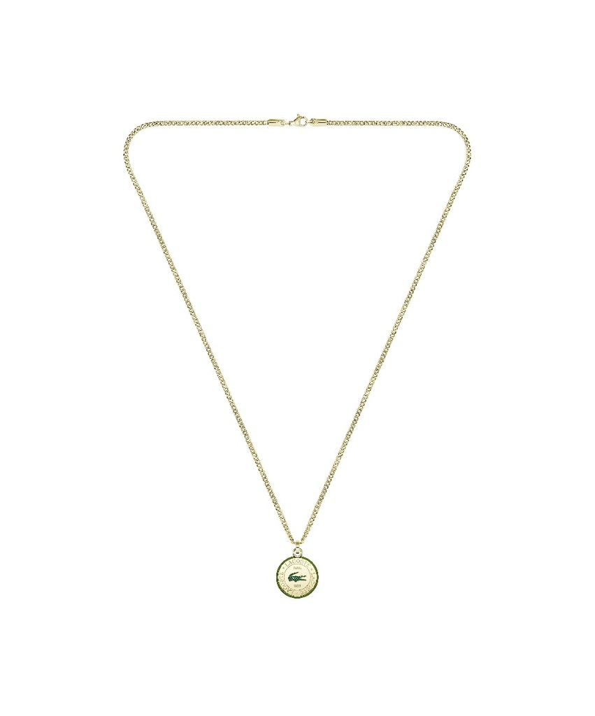 Collar Lacoste Vigor Acero Dorado y Verde Hombre 2040448